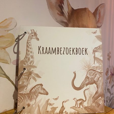 Houten kraambezoekboek safari