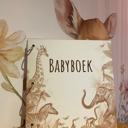Houten babyboek safari
