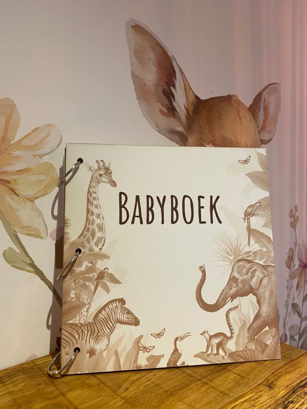 Houten babyboek safari